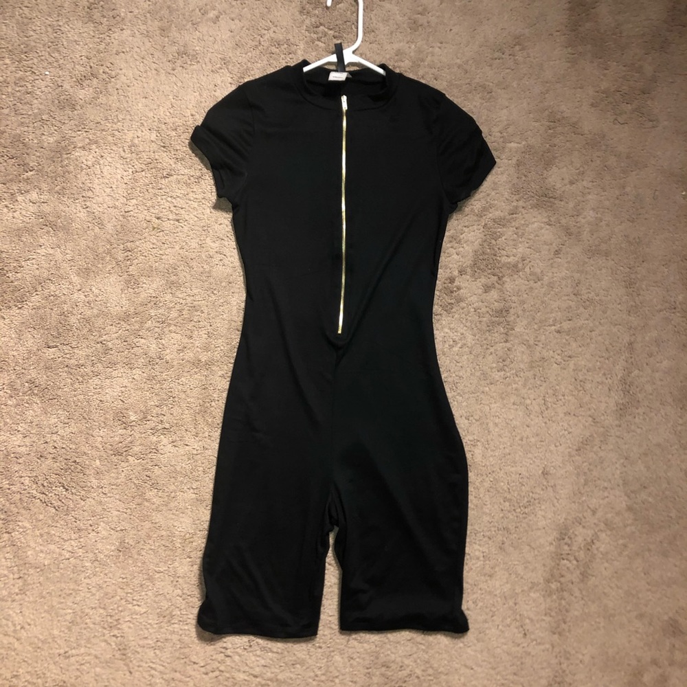 Black Zip Up Romper